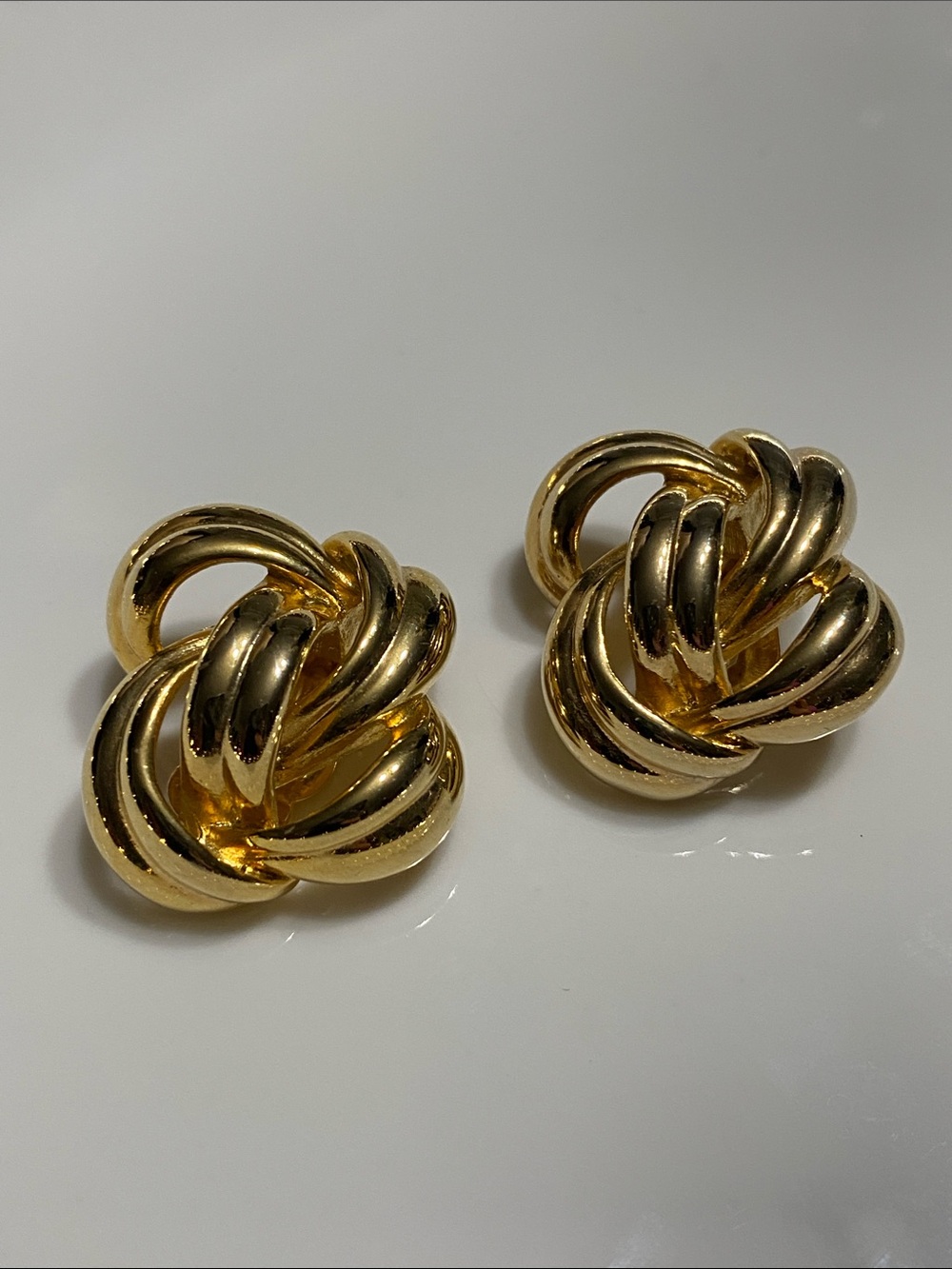Givenchy Paris New York Gold-Tone Intertwined Knot Earrings
